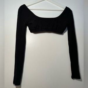 Edikted ribbed open back crop top